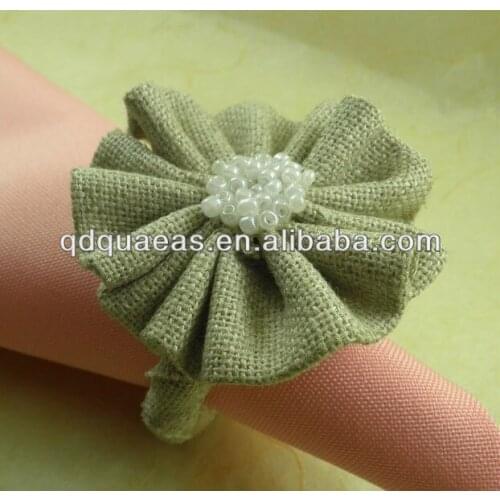 Cloth flower acrylic napkin ring