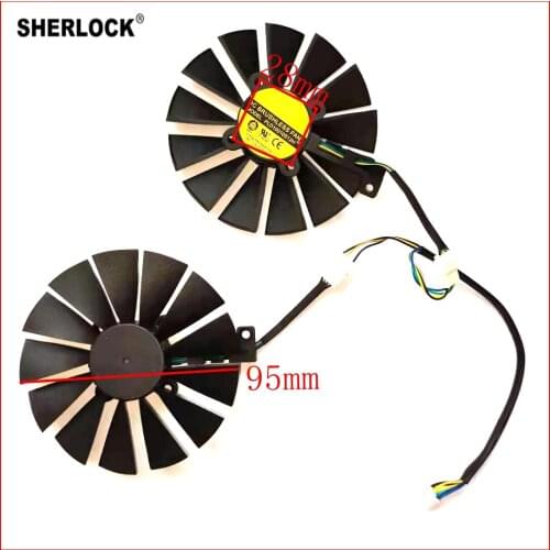 PLD10010S12H T129215SM 2pcs/lot 95mm 4pin for ASUS STRIX RX470 RX570 RX580 GTX1050 1050Ti graphics card fan