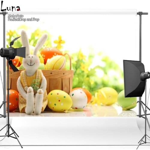 Happy Easter Vinyl Photography Background For Baby Rabbit Doll Oxford Backdrop For photo studio Props 240