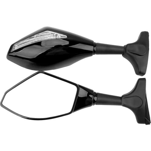 Universal A Pair Integrated Side Mirrors Motorcycle LED Turn Signal Mirrors Turn Indicators Rearview Mirror