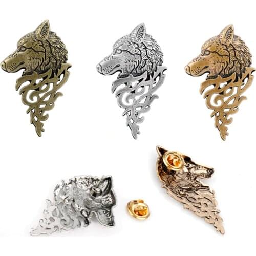 Viking Giant Wolf Brooch pin Vintage Jewelry Metal Lapel Pin Badge Brooches Hat Backpack Pins Badge Accessory Gifts