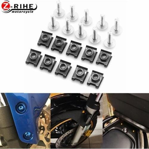 10PCS Fairing Body Work Bolts Spire Speed Fastener Clip Screw Spring Nuts For BMW F R K 650 700 800 1200 1300 GS R RS Adventure