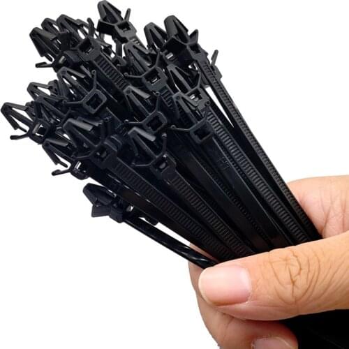 100PCS 500PCS Cars Mount Wire Tie Clip Releasable Nylon Tie Wrap Cable Fastening Clips Self-locking Plastic Zip Tie Universal