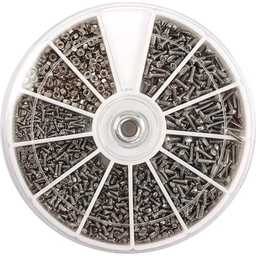 1000Pcs M1.2-M1.6 Stainless Steel Screws Set Machine Screws Assortment For PC Glasses Mobile Phone