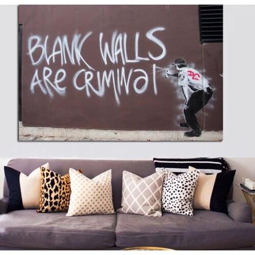 Abstract Pop Art Graffiti Street Art Blank Walls Are Criminal Posters and Prints Canvas Painting Wall Picute for Cuadros Decor