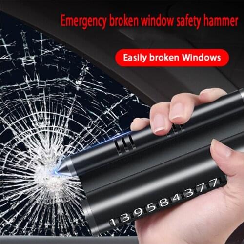 Car Styling Temporary Parking Card ABS Plastic Multifunction Auto Interior Mobile Phone Number Plate With Safety Hammer