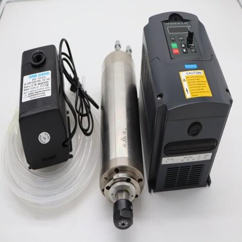 24000RPM ER20 2.2KW water cooling spindle motor+1 piece 2.2KW inverter+water pump + water pipe