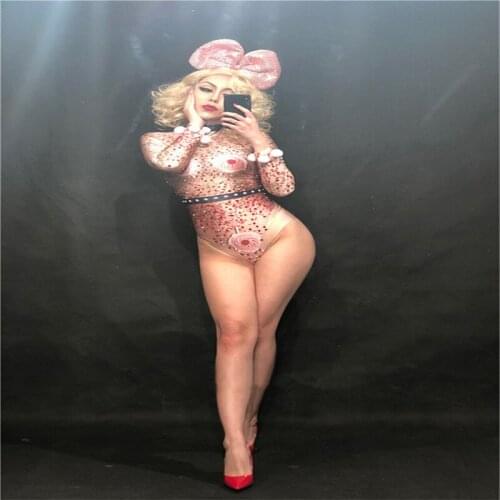 F35 Ballroom pole dancer satge costumes party jumpsuit dj outfit singer bodysuit disco bar performance models wears dress cloth