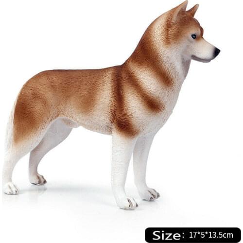 17CM Husky Figure Solid Simulation Animal Model Siberian Husky Ornaments Horse Figurines Action Figures Collection Kids Toys