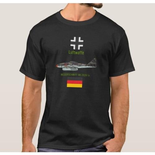 Luftwaffe Messerschmitt Me-262 Jet Fighter T-Shirt. Summer Cotton O-Neck Short Sleeve Mens T Shirt New S-3XL