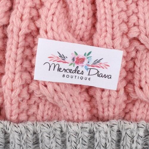 Personalised Handmade, Vintage Flower Floral End, Fold Cotton Fabric, Sewing Label Tag, Sewing Knitting Crochet Gift(MD2068)