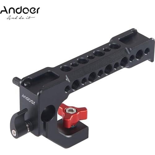 Andoer Camera Top Handle Grip Cheese +Cold Shoe 15mm Rod Clamp for Camera Cage Monitor Led Video Light for Canon Nikon Sony DSLR
