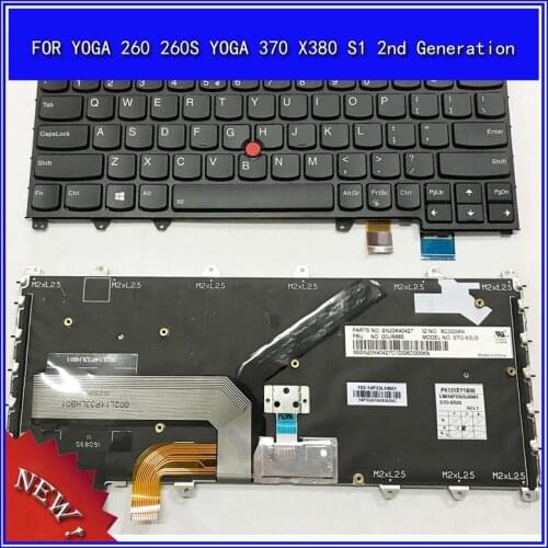 Laptop Keyboard for Lenovo IBM YOGA 260 YOGA260S YOGA 370 X380 S1 2nd Generation Notebook Replace Keyboard