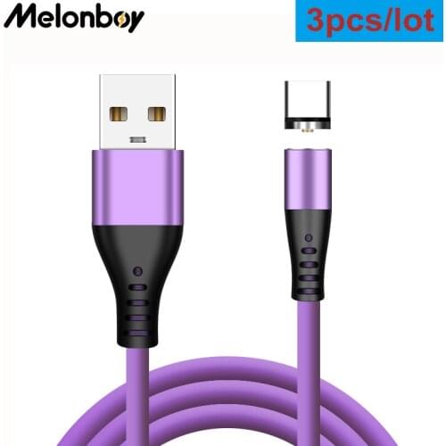 Melonboy 3pcs/lot Magnetic Cable Micro USB Fast Charging Type C Charger For Samsung Xiaomi Android Mobile Phone Charger
