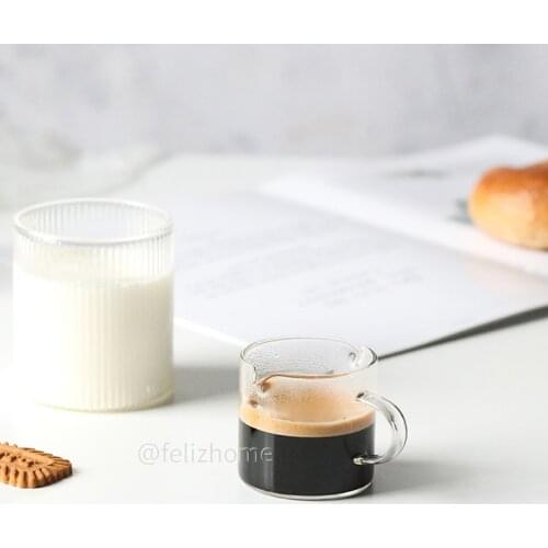 Mini Double Spout Glass Milk Cup Heat-resistant Glass Milk Cup Milk Jug Honey Jam Sauce Cup Espresso Meal Cup