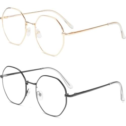 Fashion Myopia Glasses Octagon Metal Frame Eyeglasses Women Men High-definition Optical Spectacle Vision Care -1.0~-4.0