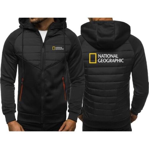 2021 Mens National-Geographic Zipper Hooded Jacket Cotton Survey Expedition Scholar Slim Warm Fashion Thicken Outwear Tracksuit