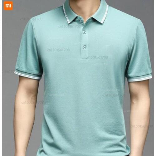 Xiaomi youpin Mulberry silk ice silk mens polo shirt summer mercerized cotton business breathable short-sleeved T-shirt top