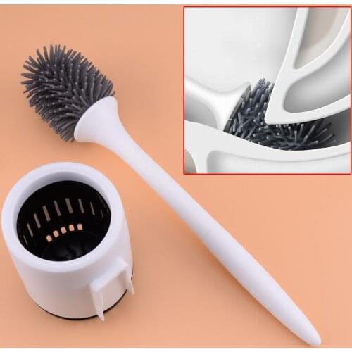 Plastic 38.5cm Wall-mounted Modern Hygienic Bathroom Toilet Cleaning Brush With Holder