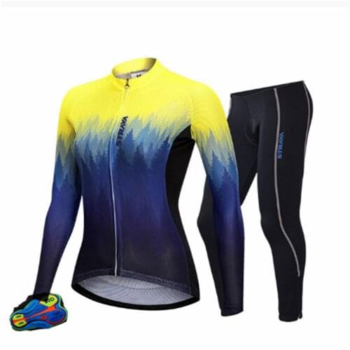 STRAVA 2021 Custom New Mens Breathable Cycling Jersey For Men‘s Long Sleeve Quick-Drying Bicycle Cycling Jersey Clothing Sets