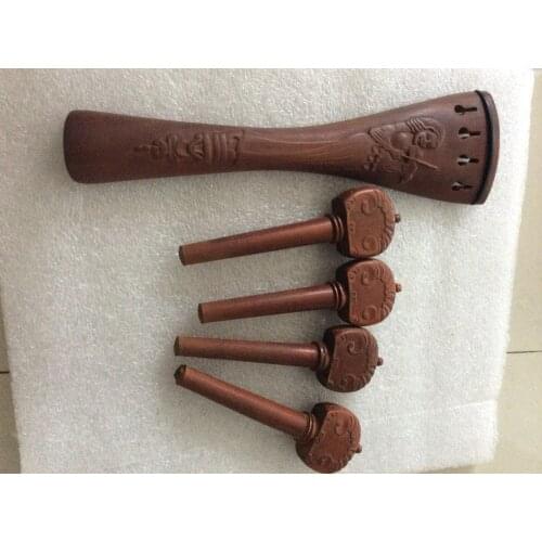 NEW 4/4 Cello tailpiece + pegs old jujube perfect hand carved cello parts