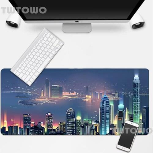 New Neon Synthwave Buildings Comfort Mouse Mat Keyboard Pad Desktop Mouse Pad Laptop Non-slip New Computer Mice Pad PC Desk Pad