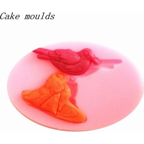 Wholesale Silicone mold K168 Mini Cartoon Magpie bird shape Clay mold Fondant cake mold Free shipping
