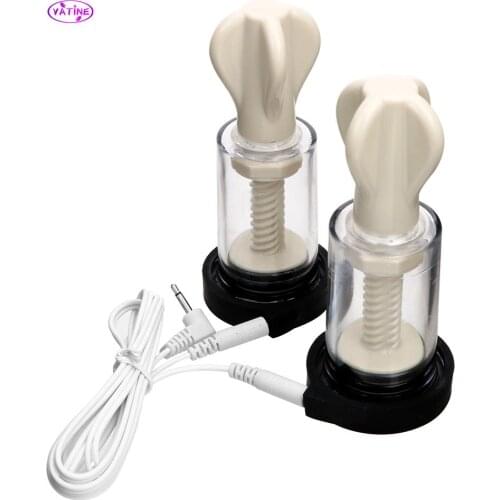 Electric Shock Massage Nipple Sucker Breast Pump Enlargement Sex Toys For Women Couple Games Tools Bondage Adults Erotic Machine