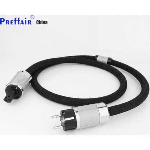 Preffair MTR-503 Power Cable Copper Audiophile AC Power Cord with Carbon Fiber Rhodium Plated US/EU Power Connector HI-End HIF