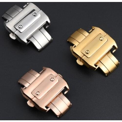 Stainless Steel Watch Buckle For Cartier Santos Watch Bracelet Belt Buckle, Watch parts 18,21mm