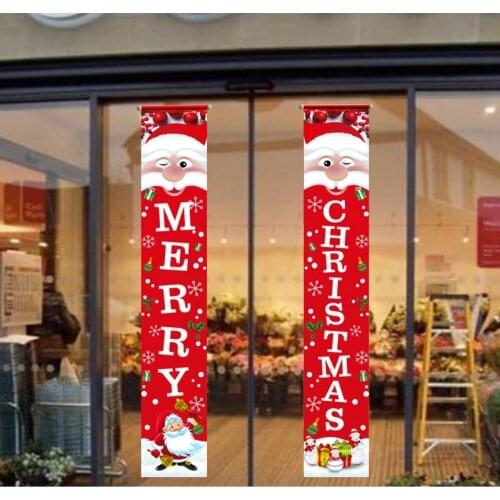 Christmas Door Decorations Couplet Outdoor Hanging Banner Party Decoration Curtain Couplet Halloween Festival Supplies for Home