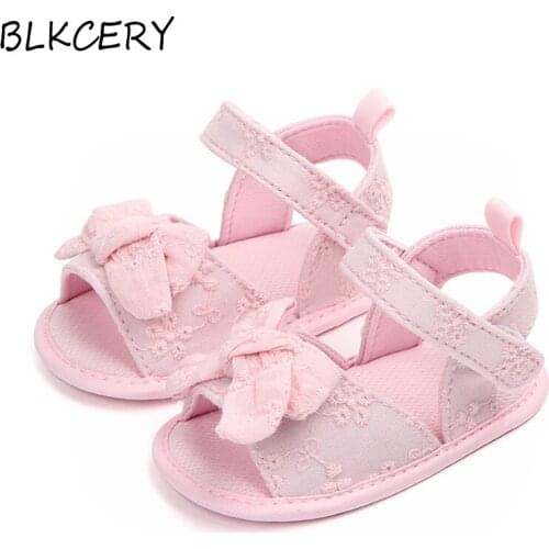 Newborn Baby Girl Sandalet Fashion Bows Toddler Summer Pink Shoes Open Toe Sandles Infant Slippers Princess Flats Shower Gifts