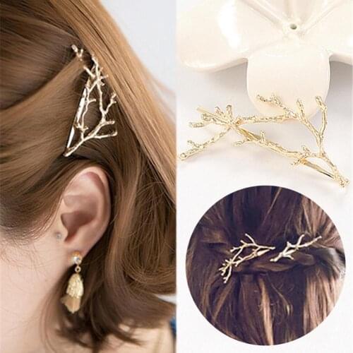 Cute Deer Horn Branch Hairpin Side Bangs Hair Clip Women Metal Barrette Gift hair accessories заколки для волос