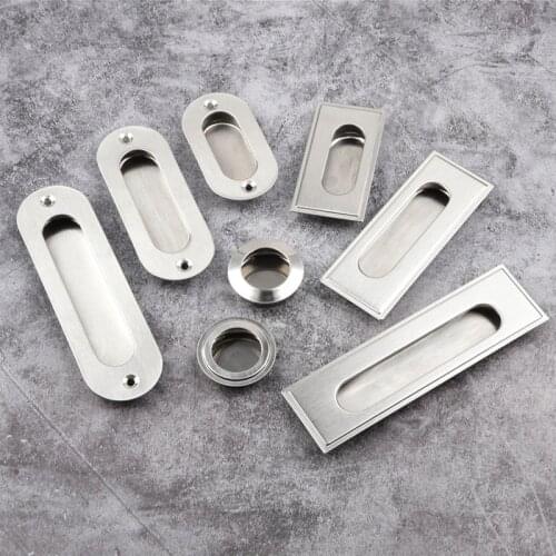 Modern Round Door Handle Dark Cabinet Pull Invisible Drawer Knob Built-in Drawer Simple Pull