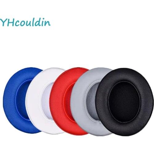 YHcouldin Sheepskin Replacement Ear Pads for Beats Solo 2 and Solo 3 Wireless Bluetooth Headphones Genuine Leather Ear Cushions