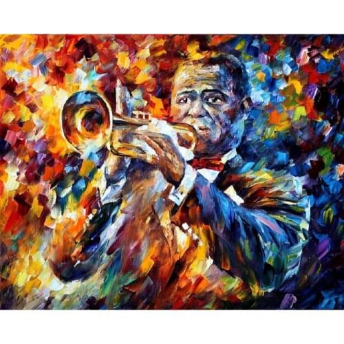 Modern art louis arm strong palette knife oil painting Portrait High quality Hand painted home decor