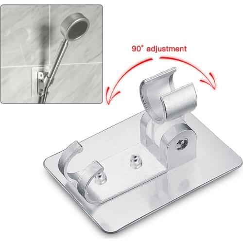 Bath Shower Head Holder Adjustable Aluminum Stand Bracket Movable Paste Type Suction Shower Holder For Bath Gadgets Tools