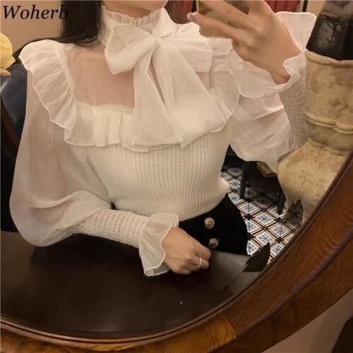 Woherb Knitted Blouses