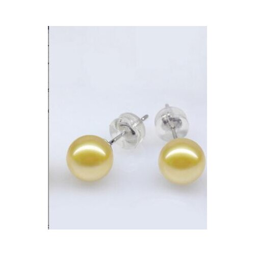 Jewerly gorgeous 10-11mm south sea round gold pearl earring
