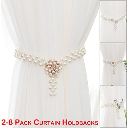 Curtain Hooks for Home Decoration Accessories Living Room Pearl Holdbacks Ornament Rope Decor Curtain Tieback подхваты для штор