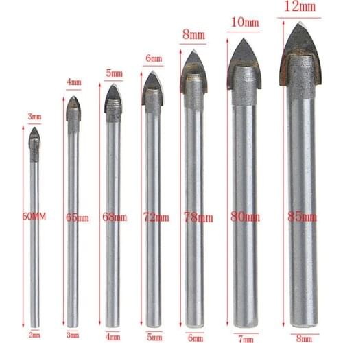 1pcs Drill 3/4/5/6/8/10/12/14/16mm Alloy drill triangle drill glass hole wall for Ceramic Wall Glass Concrete Hole Opener reamer