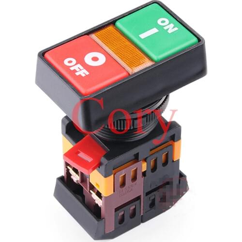 1PCS ON OFF START STOP Push Button w Light Indicator Momentary Switch Red Green Power