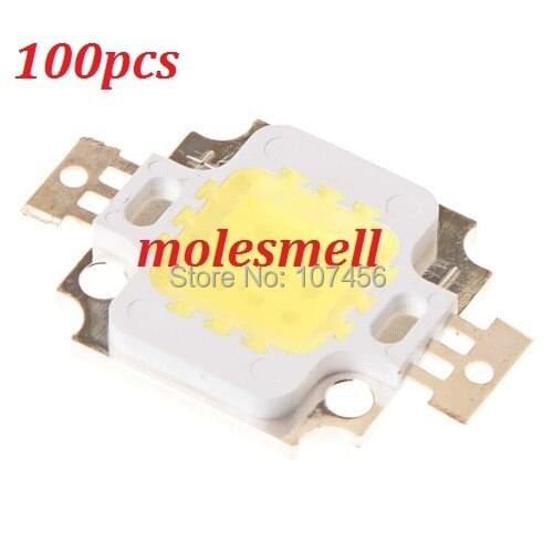 100pcs 10W LED Integrated High power LED Beads white 900mA 9.0-12.0V 800-900LM 40mil Taiwan Chips Free shipping