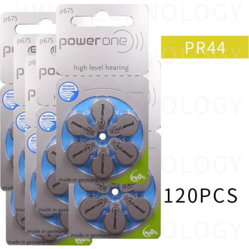 20pack (120pcs) Genuine original PR44 P675 A675 S675 zinc air button battery for Hearing aid Free shipping