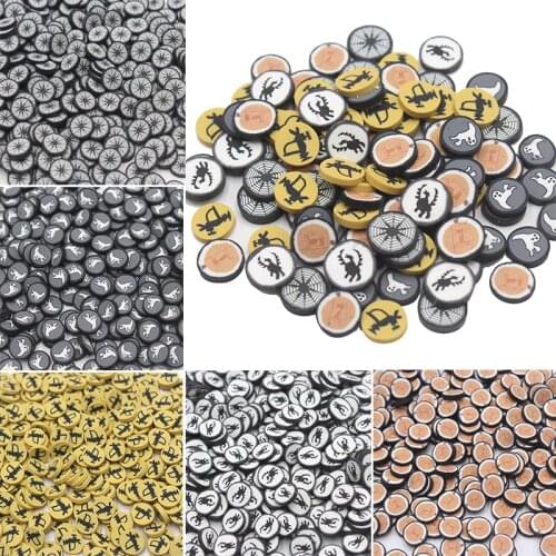 50g/Lot Multiple Halloween Series Polymer Clay Slices Soft Pottery Sprinkles for DIY Crafts Filling Decoration Accessories
