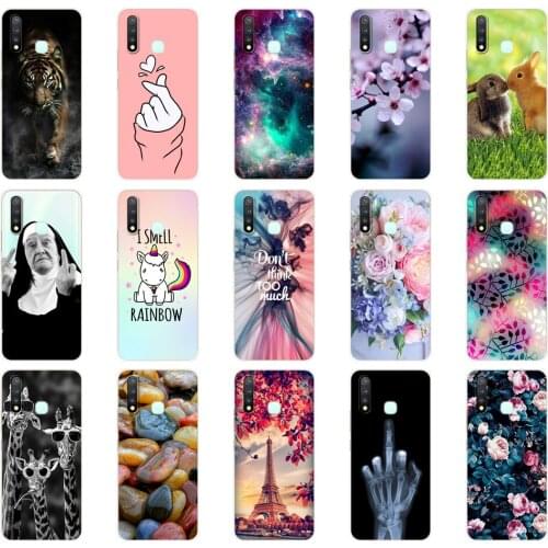 For Vivo Y19 Case 6.53'' Soft TPU Silicon Back Cover For Vivo Y19 Y 19 VivoY19 Phone Case Protective Bumper Shell Painting Coque