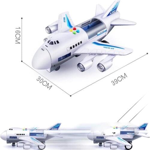 Childrens Toy Plane Large Inertial Simulation Aircraft Storage Track Toy Car Fall Resistant Early Education Music Story Machine