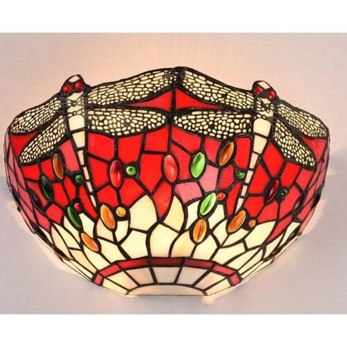 European Dargonfly Corridor Wall Lights Tiffany Bedroom Bedsides Balcony Wall Sconce Villa Get Bathroom Mirror Front Wall Lights