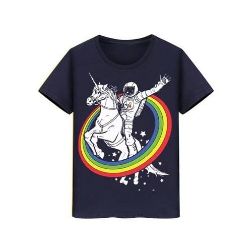 Boy Girl t shirt teeshirt Children Skateboard Tee starman astronaut rainbow unicorn Tshirt Epic cosmic Trippy SpaceX kid T-Shirt