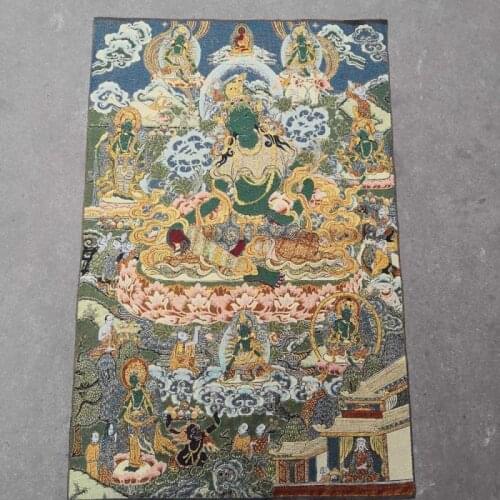 China old Tibet silk Thangka like hanging painting fengshui Green Tara portrait